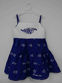 Šaty - 005 – Dievčenské modrotlačové šaty 98 - 10263989_