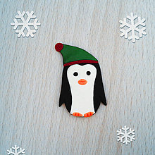 Magnetky - Magnetka tučniak v čiapke (obyčajná) - 10264261_