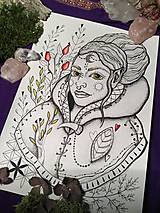 Grafika - Print z originálu kresby /Obrázok Dcéra čarodejnice - 10265510_