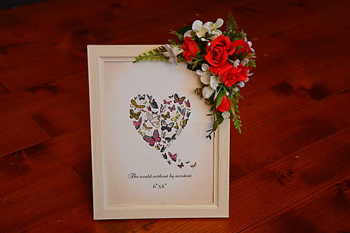 Rámiky - Červeno-biely valentínsky fotorámik na 20x15cm - - 10265525_