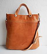 Kabelky - LAURA "Cognac" kožená kabelka - 10265887_