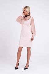 Šaty - Krátke púdrové šaty s bodkovanou sieťkou - 10268118_