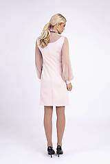 Šaty - Krátke púdrové šaty s bodkovanou sieťkou - 10268119_