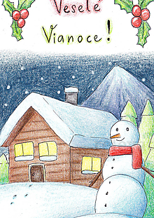 Papiernictvo - Vianočná pohľadnica Noc v zime - 10266463_