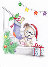 Kresby - Vianočný psík - 10268877_