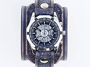 Náramky - Štýlové pánske hodinky, vintage čierna - 10271054_