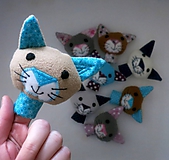 Hračky - Prstová maňuška zvieratko (mačička) - 10273849_