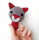 Hračky - Prstová maňuška zvieratko (mačička) - 10273860_