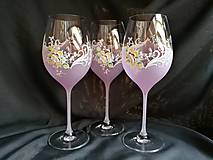 Nádoby - Súprava pohárov vzor č.82 ružová/purpur - 10273128_