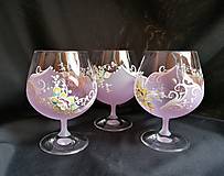 Nádoby - Súprava pohárov vzor č.82 ružová/purpur - 10273142_