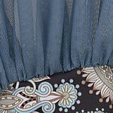 Topy, tričká, tielka - Dámsky modrý top so vzorom a sieťkovými rukávmi - 10272326_