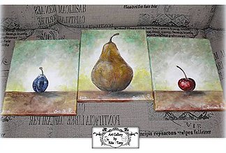 Obrazy - Malba na plátne "Ovocné trio 2." :) - 10273409_