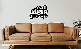 Dekorácie - Nálepky na stenu  - Eat Sleep Game - 10273991_