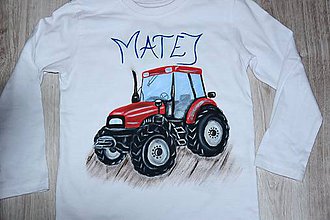 Detské oblečenie - Maľovaný Traktor - 10275558_