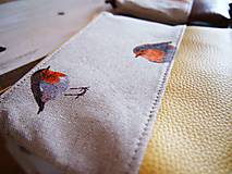 Taštičky - Kozmetická taška veľká režná - vtáčiky s žltou - 10274450_