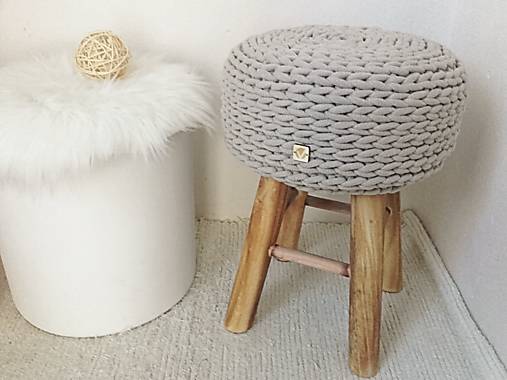 Nábytok - Dizajnová Taburetka BEIGE (Horčicová) - 10275635_
