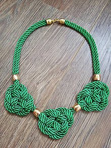Náhrdelníky - Uzlový náhrdelník  (Zelená) - 10274644_