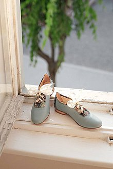 Ponožky, pančuchy, obuv - Kožené nízke topánky modré - 10276320_