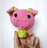 Hračky - Prstová maňuška zvieratko (prasiatko) - 10279695_