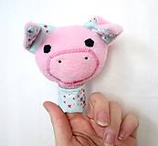 Hračky - Prstová maňuška zvieratko (prasiatko) - 10279702_