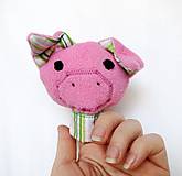 Hračky - Prstová maňuška zvieratko (prasiatko) - 10279704_