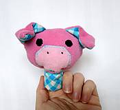 Hračky - Prstová maňuška zvieratko (prasiatko) - 10279706_