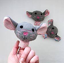 Hračky - Prstová maňuška zvieratko (myška na výber) - 10278201_