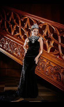 Šaty - Couture šaty QUEEN OF THE NIGHT zamat - 10282686_