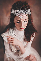 biela čipkovaná tiara/choker white dream - 