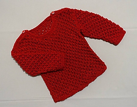 Detské oblečenie - Pletený detský pulóver červený - 10288258_
