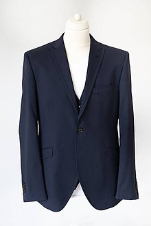 Pánske oblečenie - London 3 - dielny oblek tmavomodrý s bledým prúžkom - 10285525_