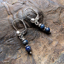 Náušnice - Stříbrné náušnice s lapisem lazuli - 10289095_