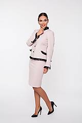 Saká - Dámske sako s ozdobnou sieťkou púdrové à la Chanel - 10291772_