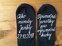 Ponožky, pančuchy, obuv - Maľované ponožky pre ocka nevesty (čierne “písaným” písmom) - 10289006_