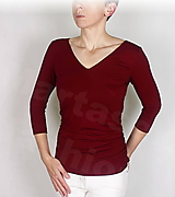 Topy, tričká, tielka - Triko s řasením v pase vz.455 (více barev) (Bordová) - 10292015_