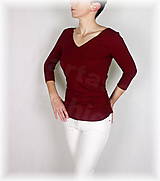 Topy, tričká, tielka - Triko s řasením v pase vz.455 (více barev) (Bordová) - 10292016_