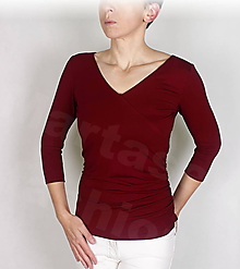 Topy, tričká, tielka - Triko s řasením v pase vz.455 (více barev) (Fialová) - 10292015_