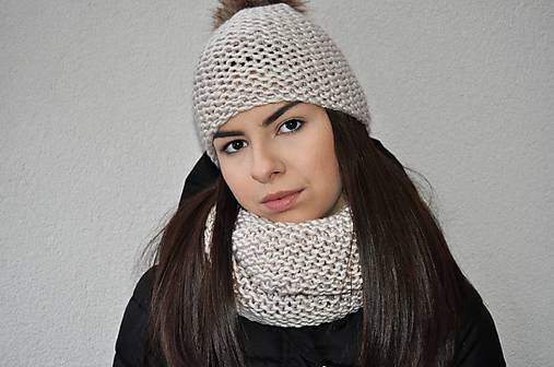 Šály a nákrčníky - Bledobéžový nákrčník - 10294277_