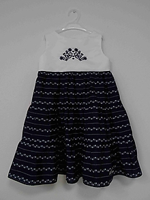 Šaty - 007 - Dievčenské modrotlačové šaty 104 - 10291970_