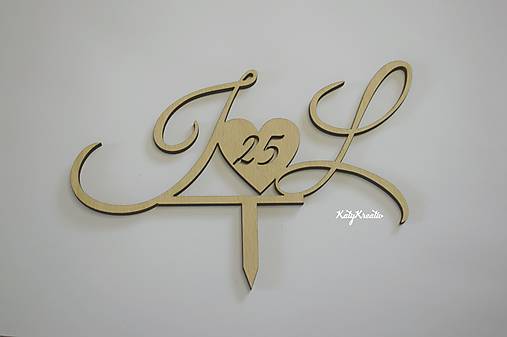 Dekorácie - tortový zápich k 25.výročiu sobáša - 10297124_