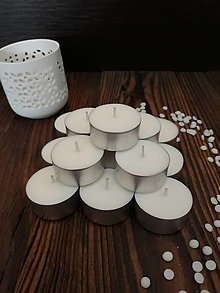 Svietidlá a sviečky - Čajové sviečky zo 100% sójového vosku - Natural (natural kusový predaj) - 10298675_