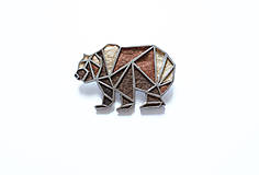Brošne - brož Geometrický medvěd - 10300216_