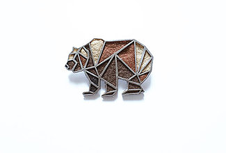 Brošne - brož Geometrický medvěd - 10300216_