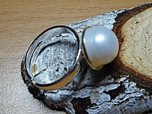 Prstene - ring with pearl in silver - 10303024_