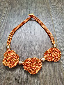 Náhrdelníky - Uzlový náhrdelník  (Oranžová) - 10300262_