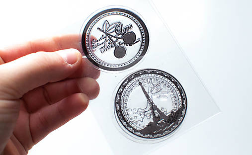Nástroje - Silikónové razítka / set " Paríž & čerešne" - 10300265_