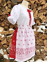 Šaty - Folklórny dámsky kroj červený so zásterou - 10304066_
