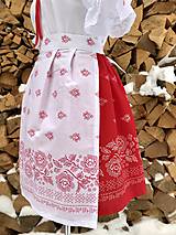 Šaty - Folklórny dámsky kroj červený so zásterou - 10304067_