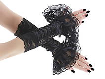 Spoločenské dámské rukavice čierné gothic 11