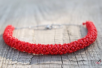 Náhrdelníky - náhrdelník dutinkový polovičný (náhrdelník červený) - 10310235_